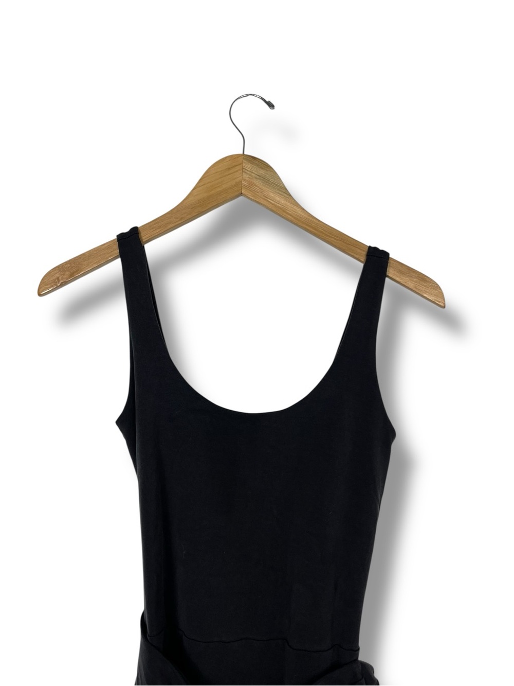 Beyond Yoga Intrigue Black Wrap Midi Dress  Small Minimalist Travel USA Made - Picture 8 of 12